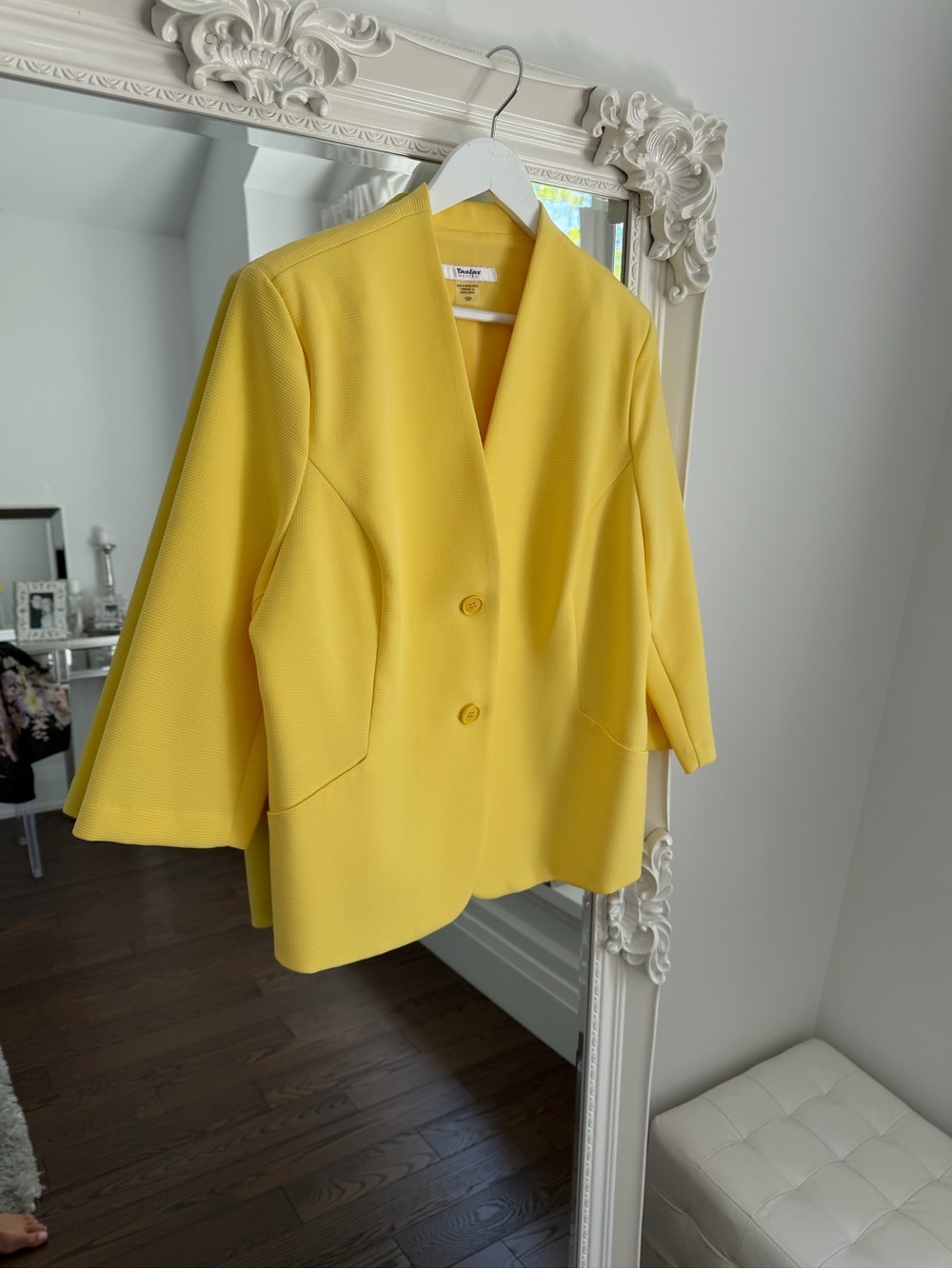 TanJay Butter Yellow Two-Button V-Neck Blazer